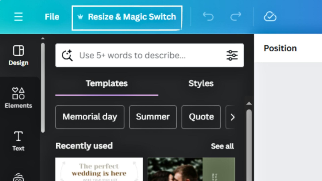 Canva's Magic Resize for Visual Content